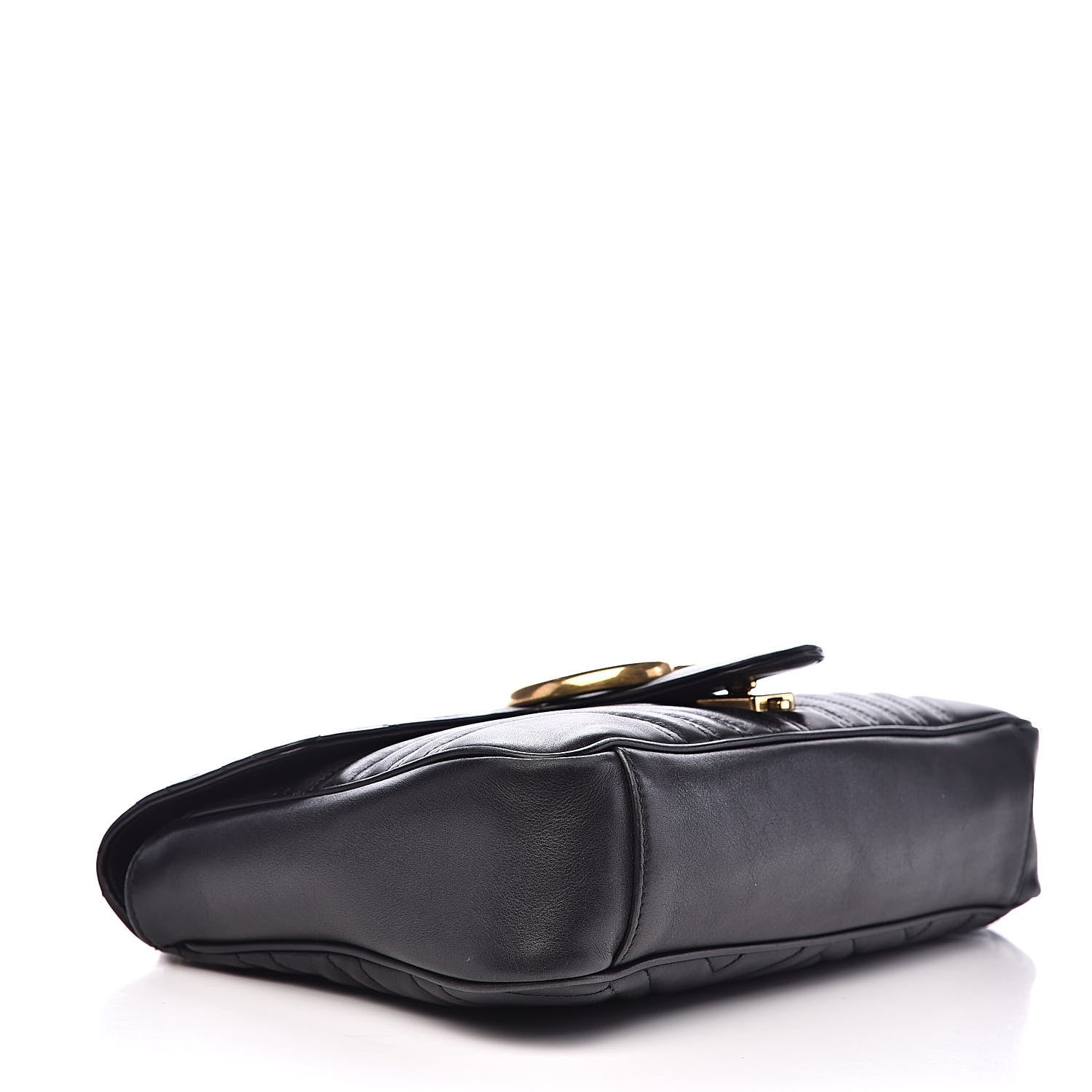 Gucci Calfskin Matelasse Medium GG Marmont Shoulder Bag Black 4 of 11