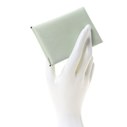 Hermes Chevre Mysore Verso Calvi Duo Card Case Vert Fizz Menthe 2 of 7
