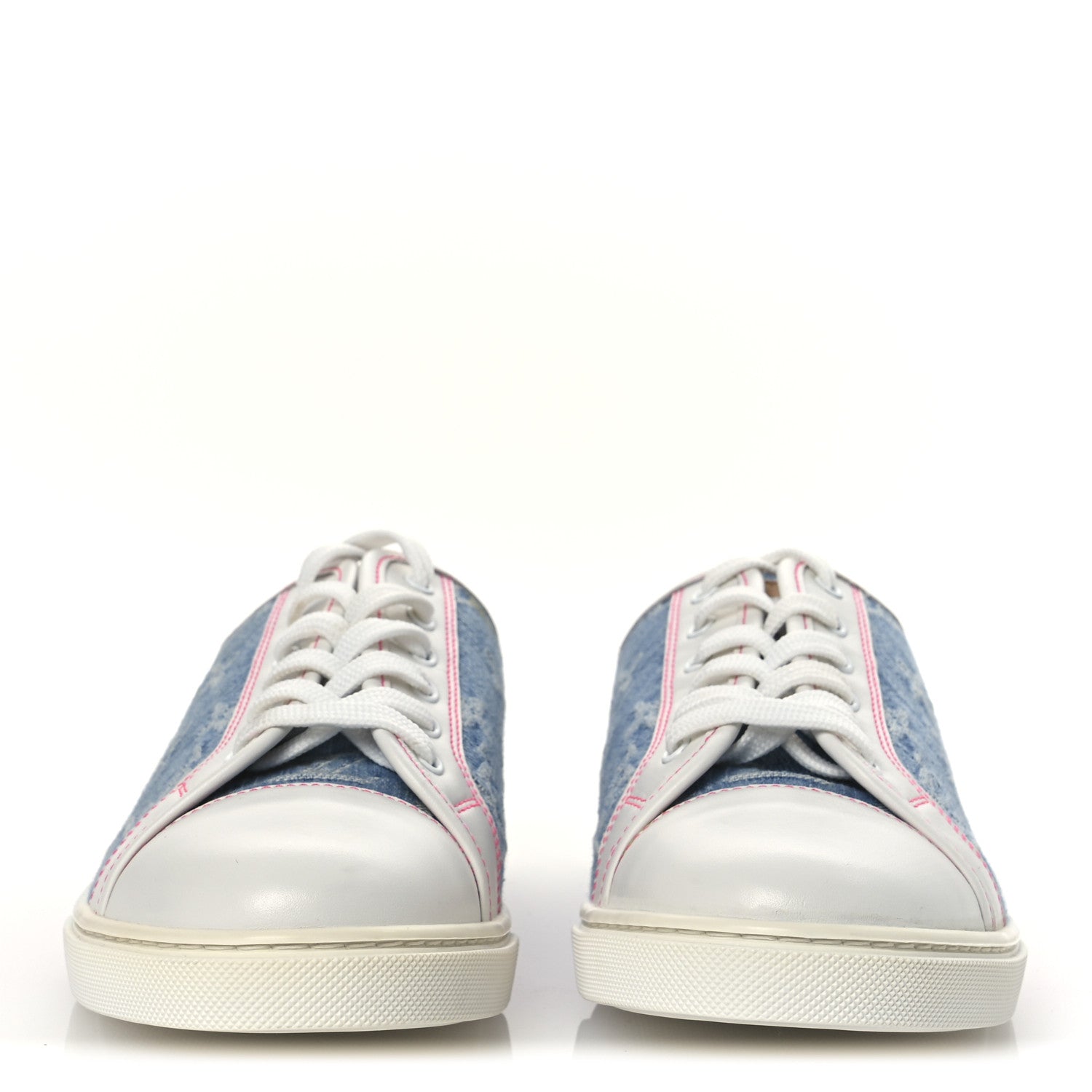 Louis Vuitton Monogram Denim Punchy Low Top Sneakers 37 Blue White 3 of 11