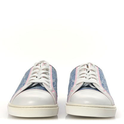 Louis Vuitton Monogram Denim Punchy Low Top Sneakers 37 Blue White 3 of 11
