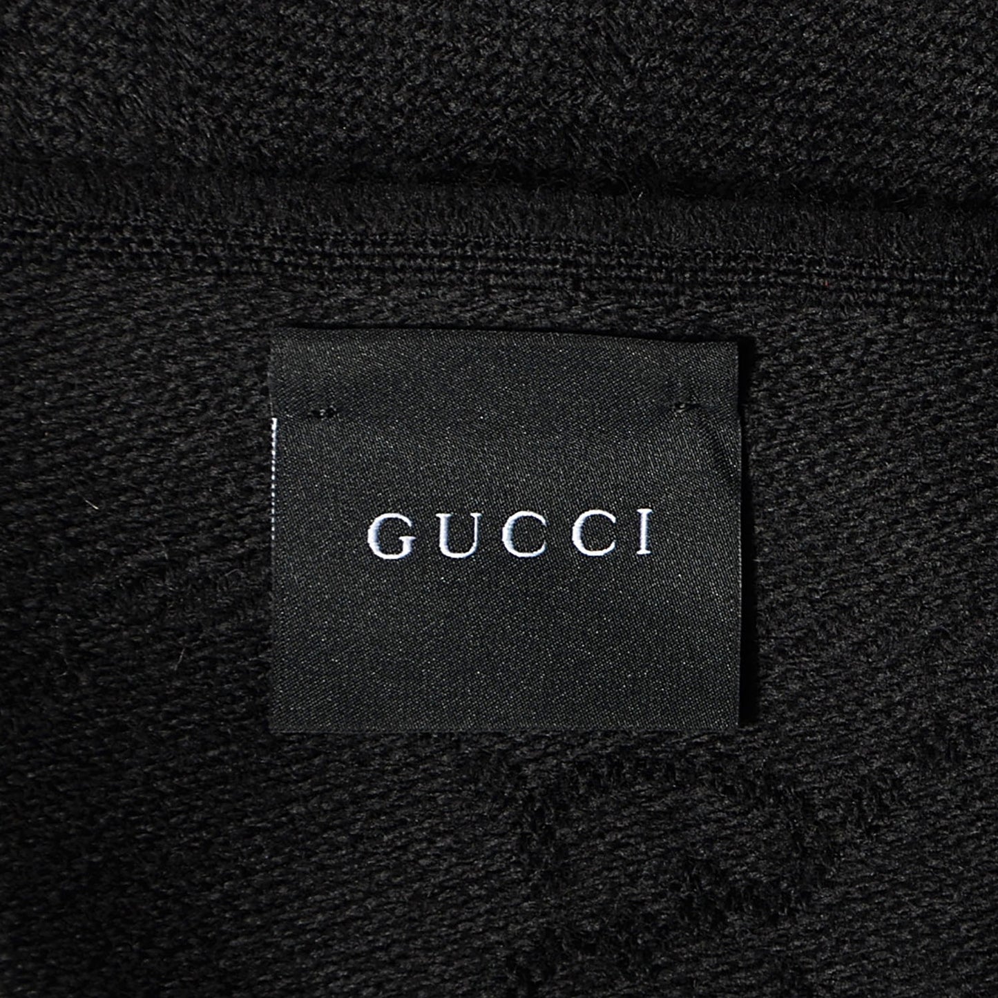Wool GG Jacquard Pattern Knit Scarf Black