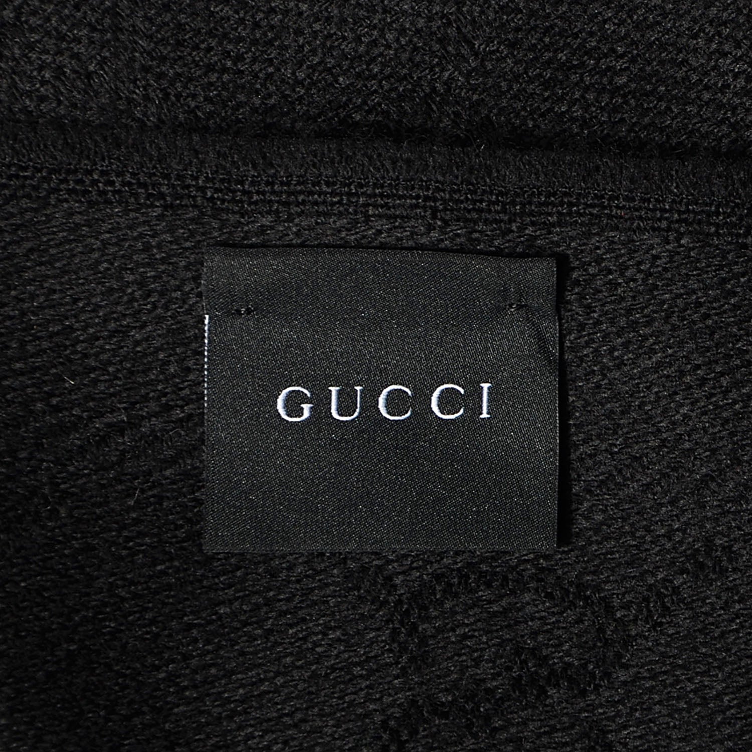 Gucci Wool GG Jacquard Pattern Knit Scarf Black 5 of 6