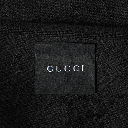 Gucci Wool GG Jacquard Pattern Knit Scarf Black 5 of 6