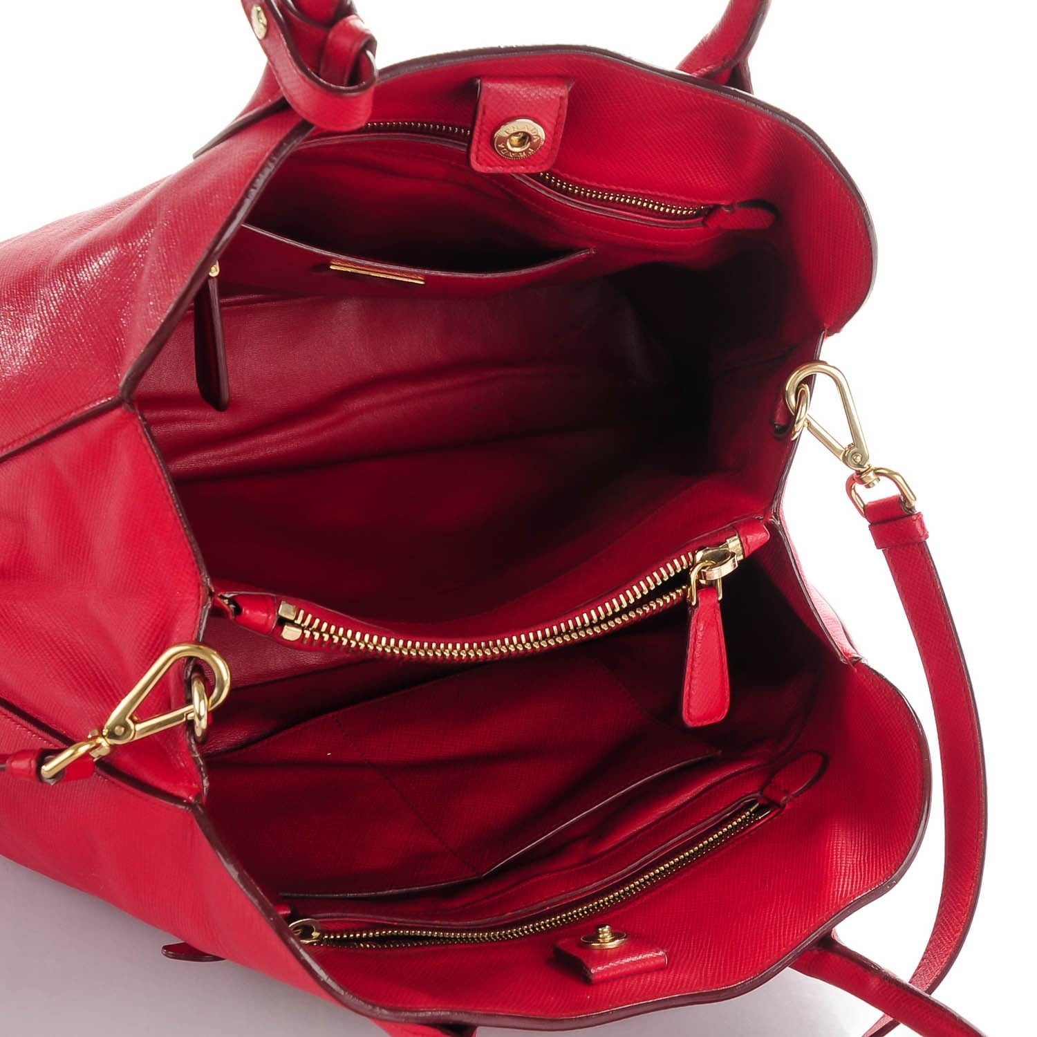 Prada Saffiano Cuir Open Promenade Tote Fuoco 5 of 13