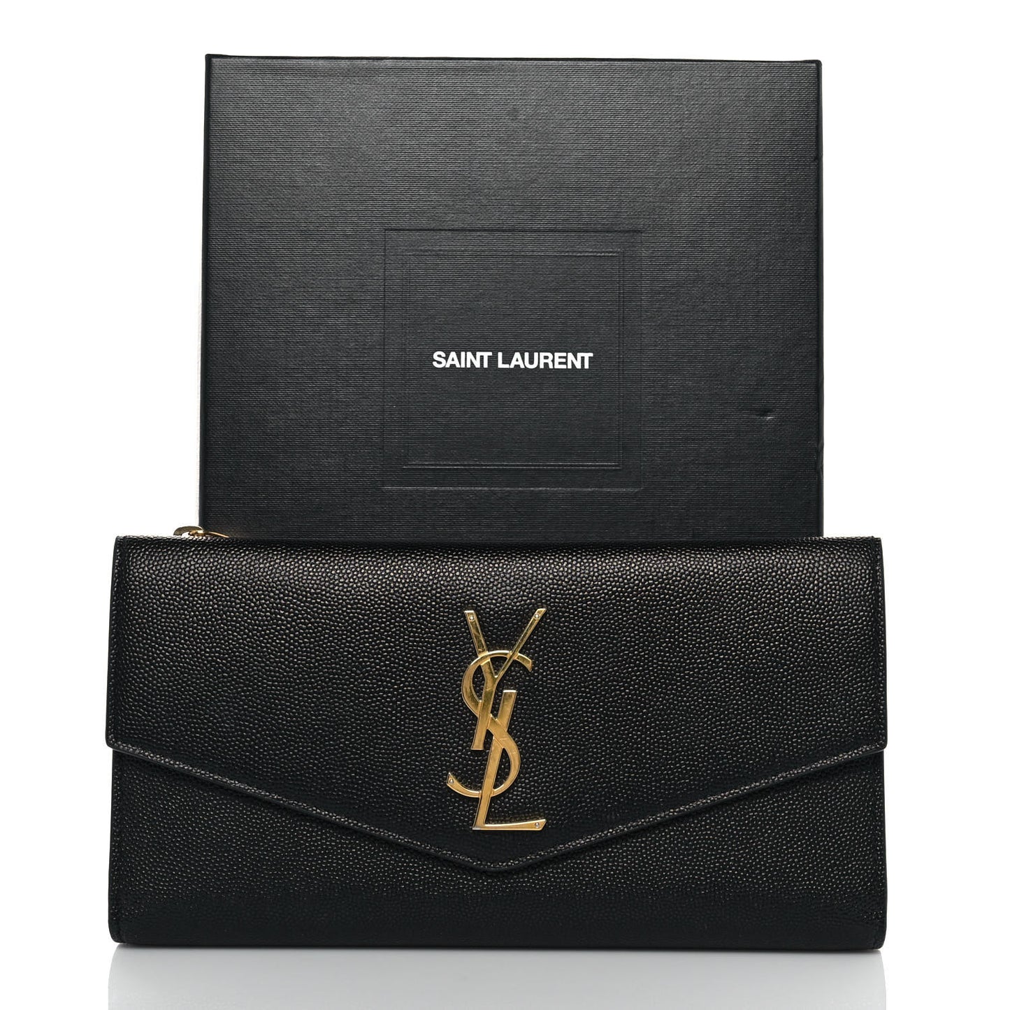 Grain De Poudre Embossed Monogram Uptown Large Wallet Black