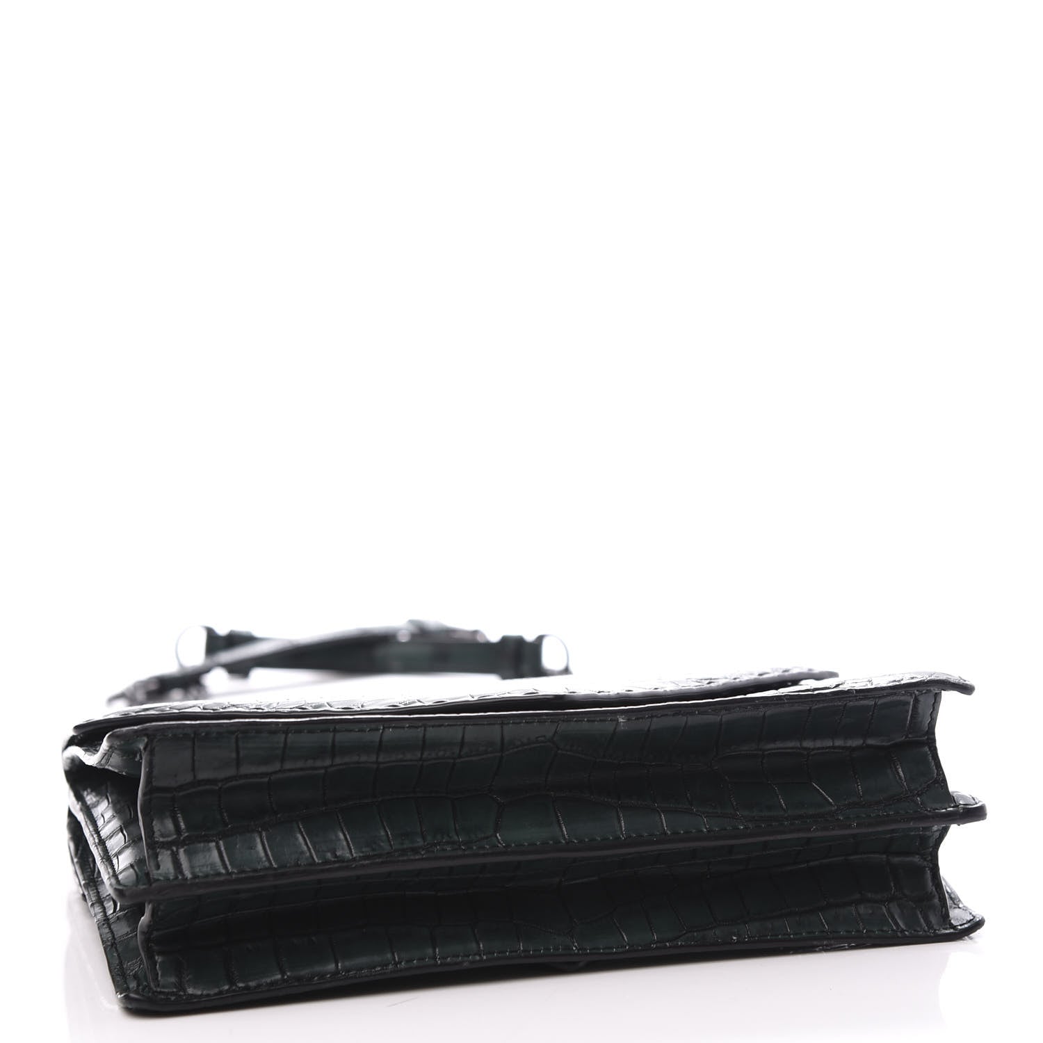 Bottega Veneta Crocodile Piano Shoulder Bag Dark Green 3 of 10