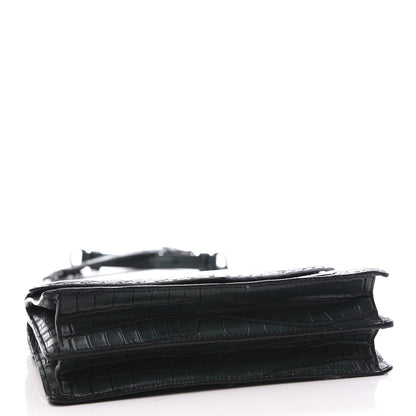 Bottega Veneta Crocodile Piano Shoulder Bag Dark Green 3 of 10