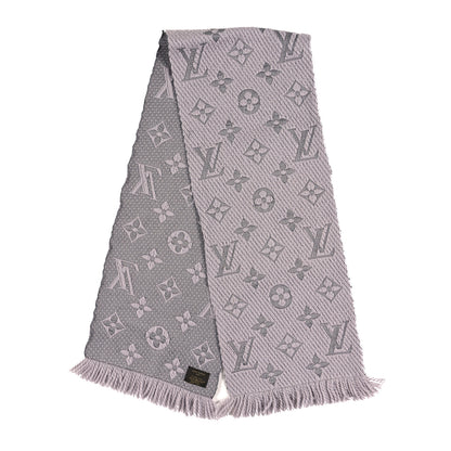 Louis Vuitton Wool Silk Logomania Scarf Pearl Grey 2 of 3
