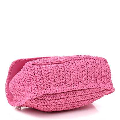 Saint Laurent Raffia Calfskin Monogram Medium Niki Chain Satchel Bright Pink 3 of 4