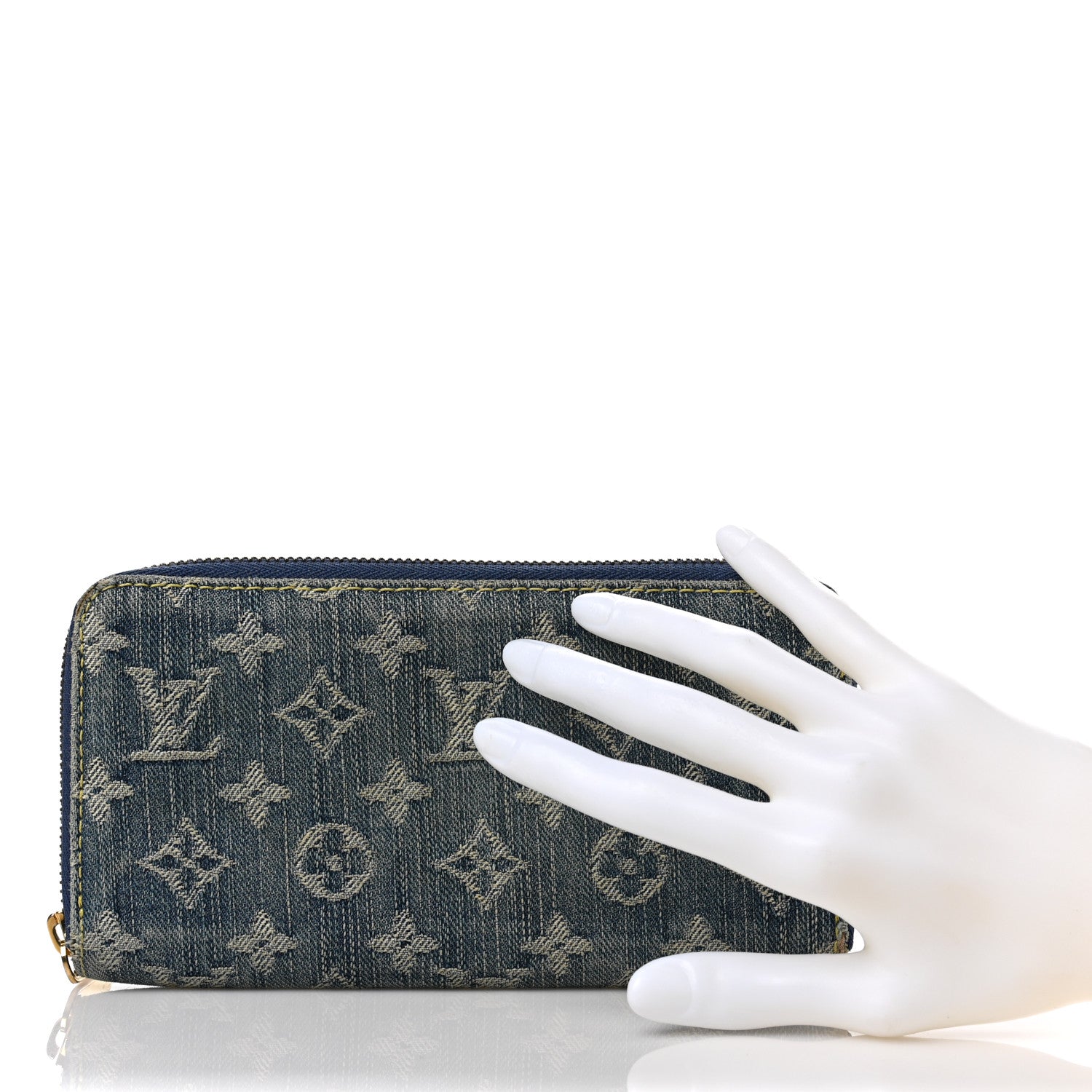 Louis Vuitton Monogram Denim Zippy Wallet Blue 2 of 11