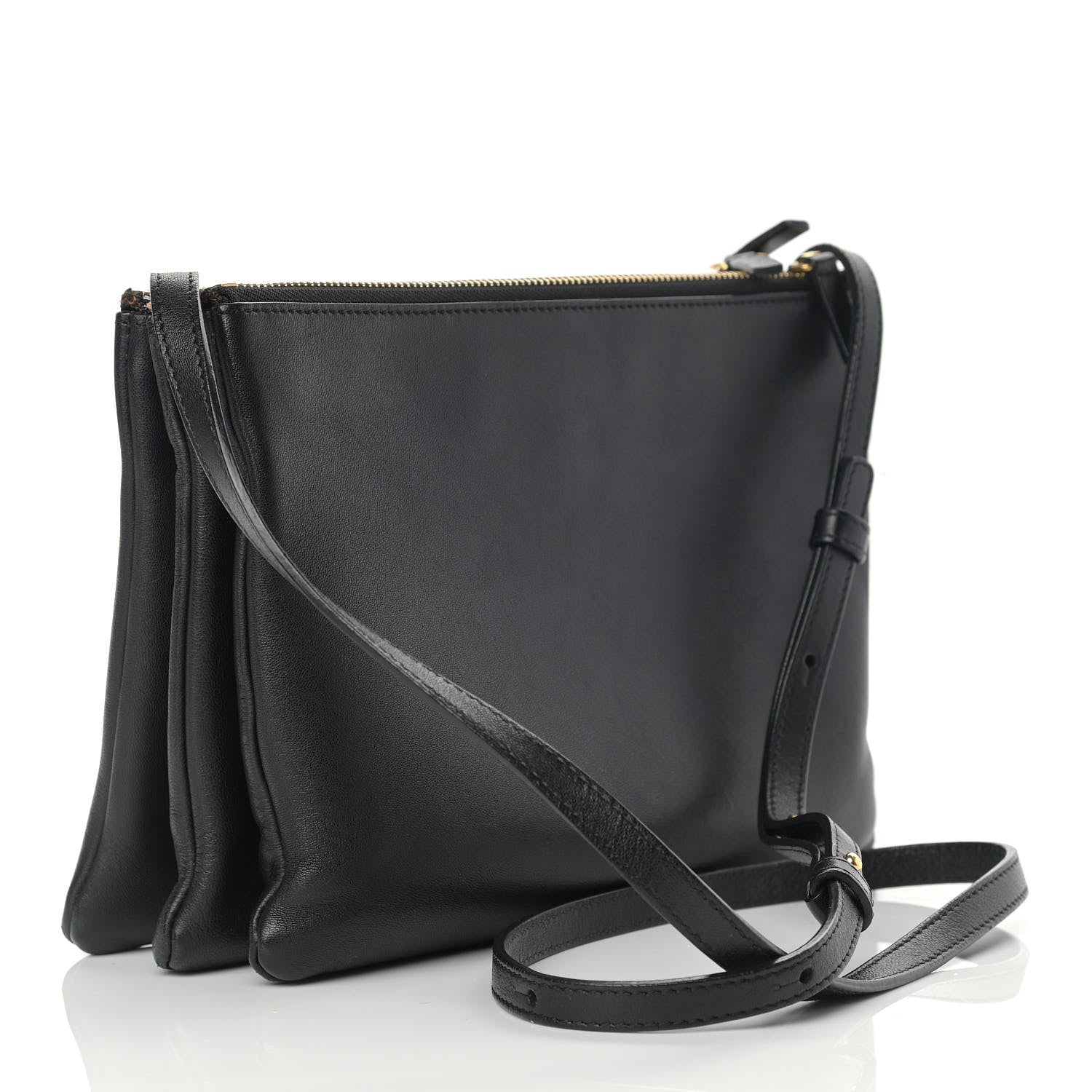 Celine Lambskin Large Trio Crossbody Bag Black 3 of 15