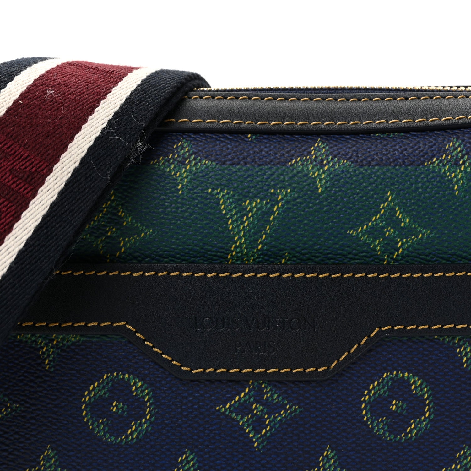 Louis Vuitton Monogram Heritage Stripes Trio Messenger Blue 8 of 10