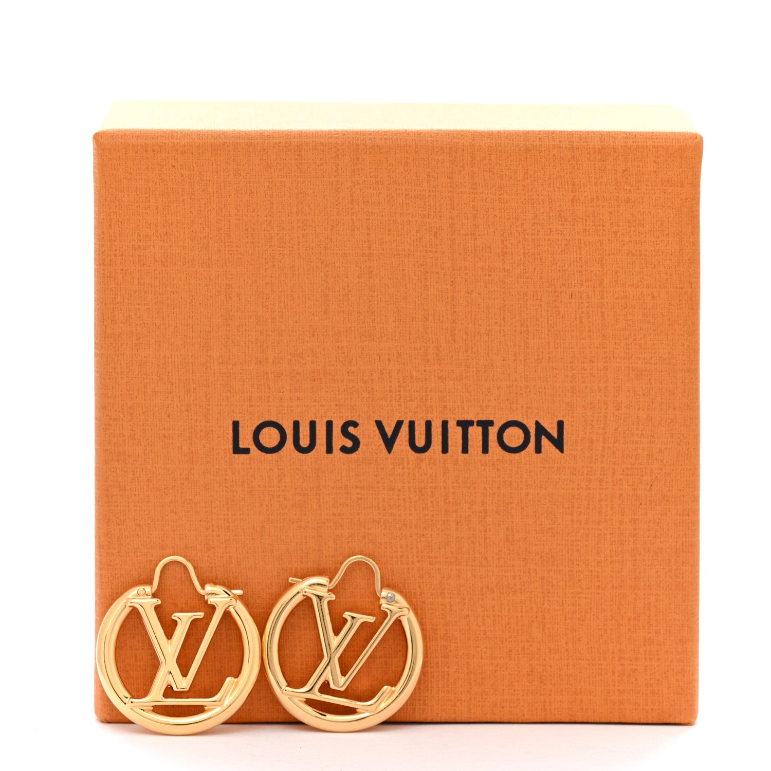 Louis Vuitton Metal Small Louise Hoop Earrings Gold 5 of 5