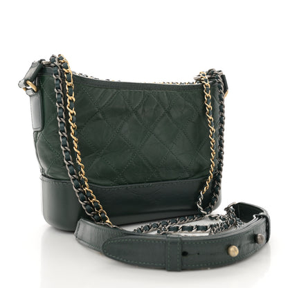 Chanel Aged Calfskin Quilted Small Gabrielle Hobo Dark Green 3 of 12