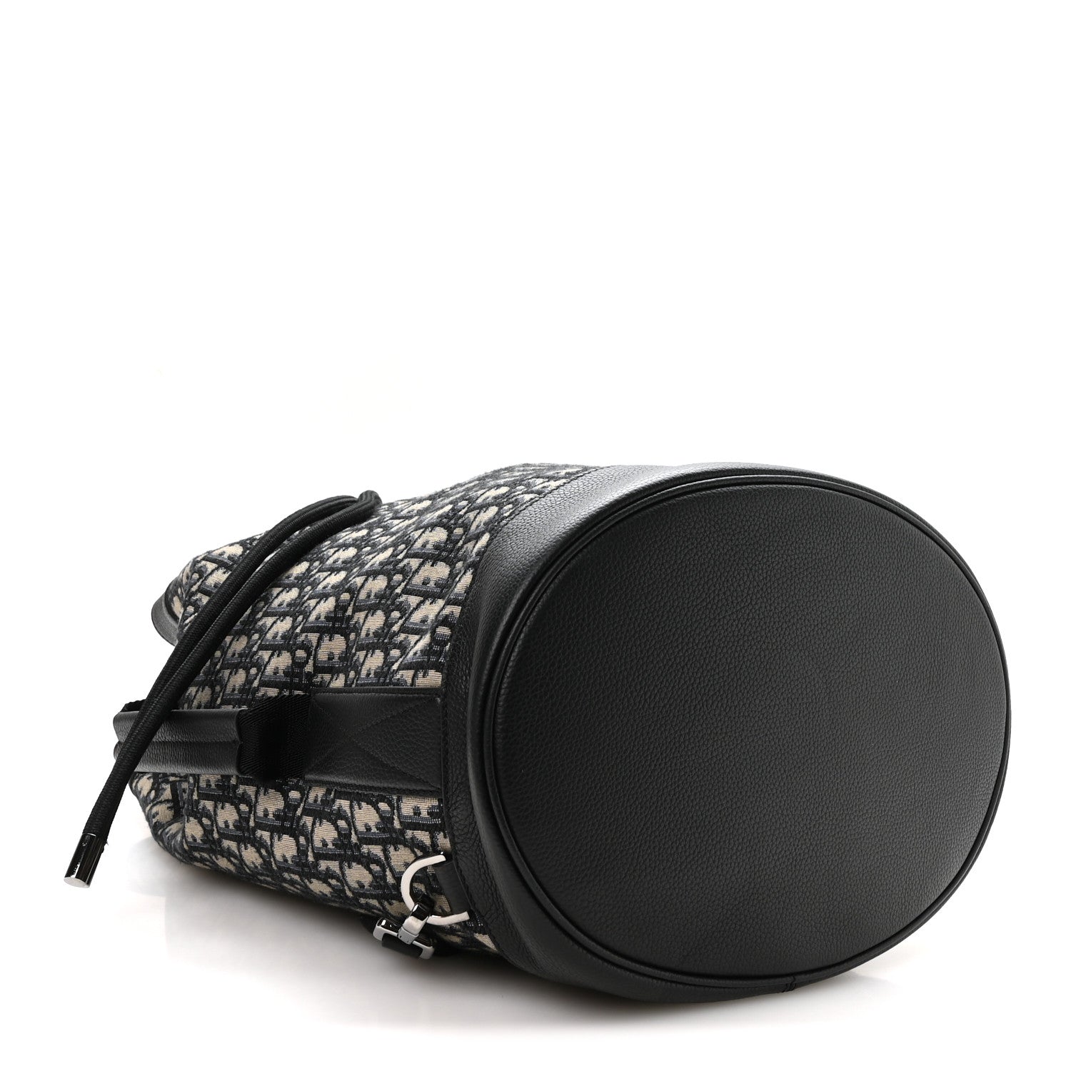 Christian Dior Oblique Convertible Drawstring Sling Bucket Backpack Black Multicolor Black Multicolor 4 of 10