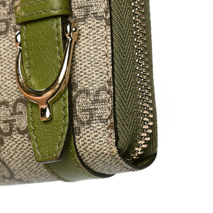 Gucci GG Supreme Monogram Nice Zip Around Wallet Green 5 of 7