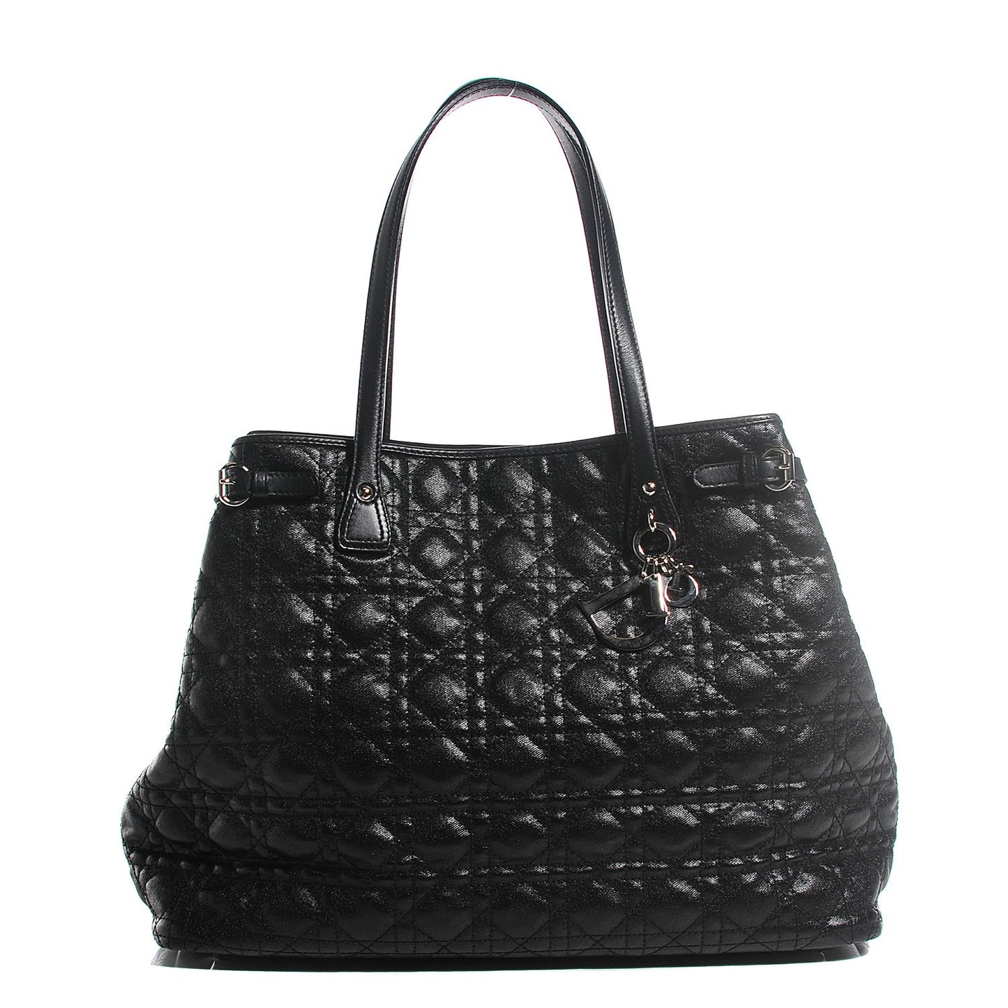 Coated Canvas Cannage Medium Panarea Tote Black