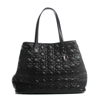 Christian Dior Coated Canvas Cannage Medium Panarea Tote Black 9 of 16