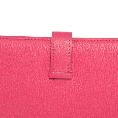 Hermes Chevre Mysore Bearn Gusset Wallet Fuchsia 12 of 13