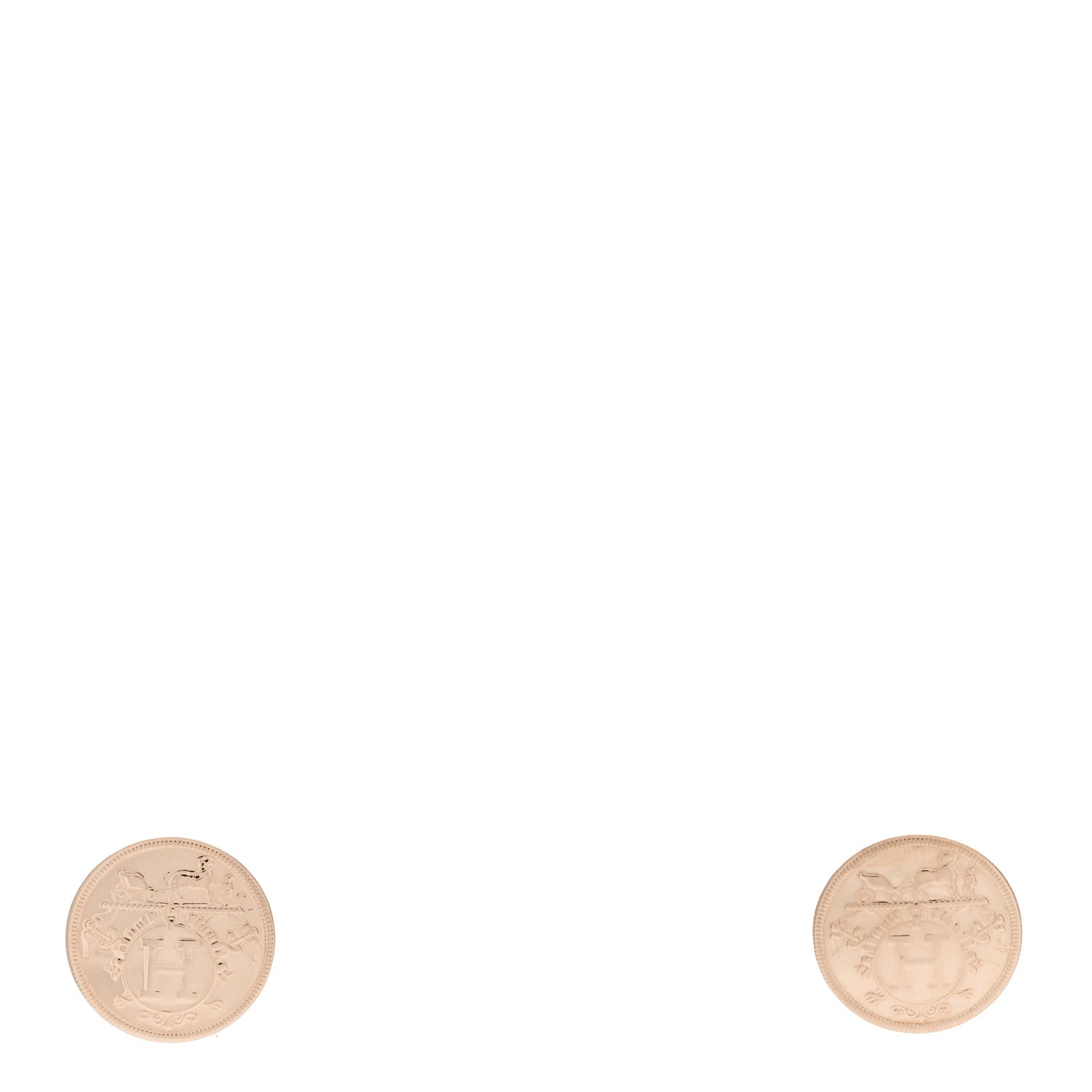 Hermes 18K Rose Gold TPM Ex-Libris Stud Earrings 1 of 5