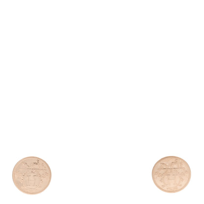 Hermes 18K Rose Gold TPM Ex-Libris Stud Earrings 1 of 5