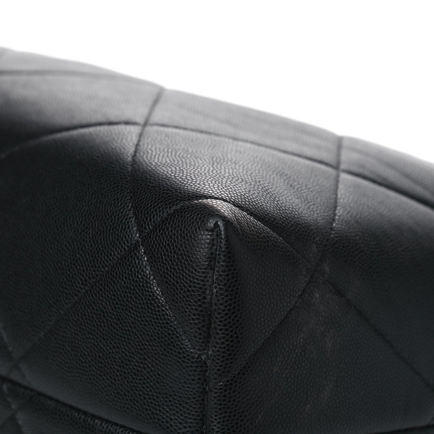Caviar Quilted Large A Real Catch Shopping Bag Black