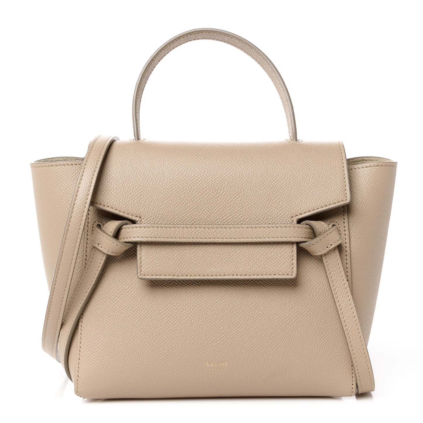 Grained Calfskin Nano Belt Bag Light Taupe