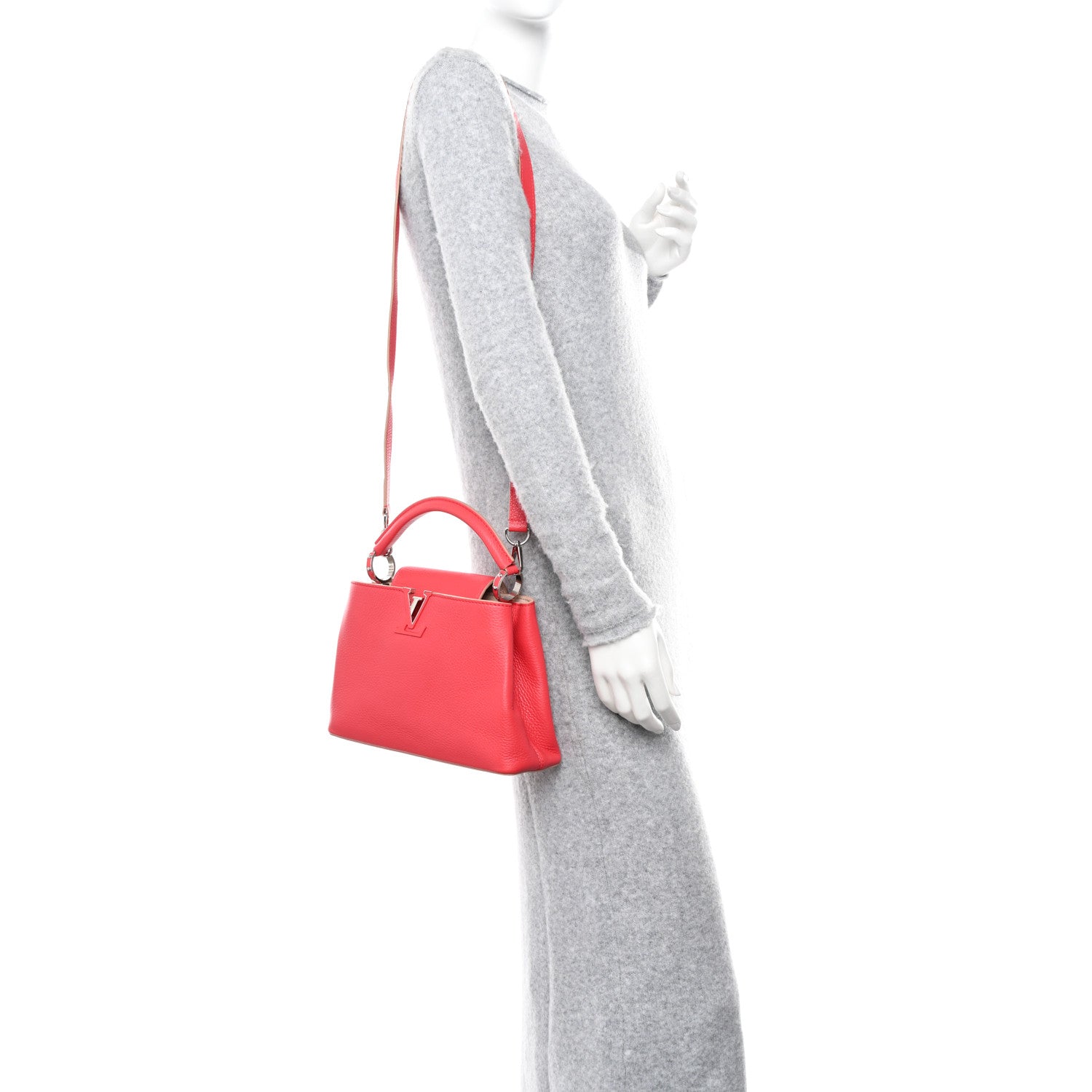 Louis Vuitton Taurillon Capucines BB Rose Litchi 2 of 11