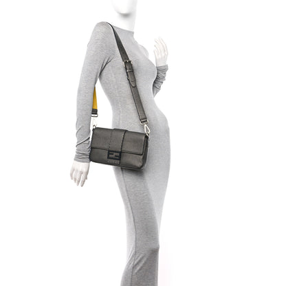 Fendi Cuoio Romano Lux Enamel Selleria Belt Baguette Bag Graphite 2 of 9