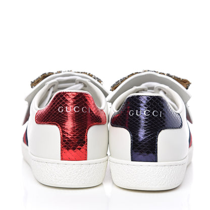 Gucci Calfskin Ayers Web Womens Ace Bow Lace Sneakers 36 White 6 of 13