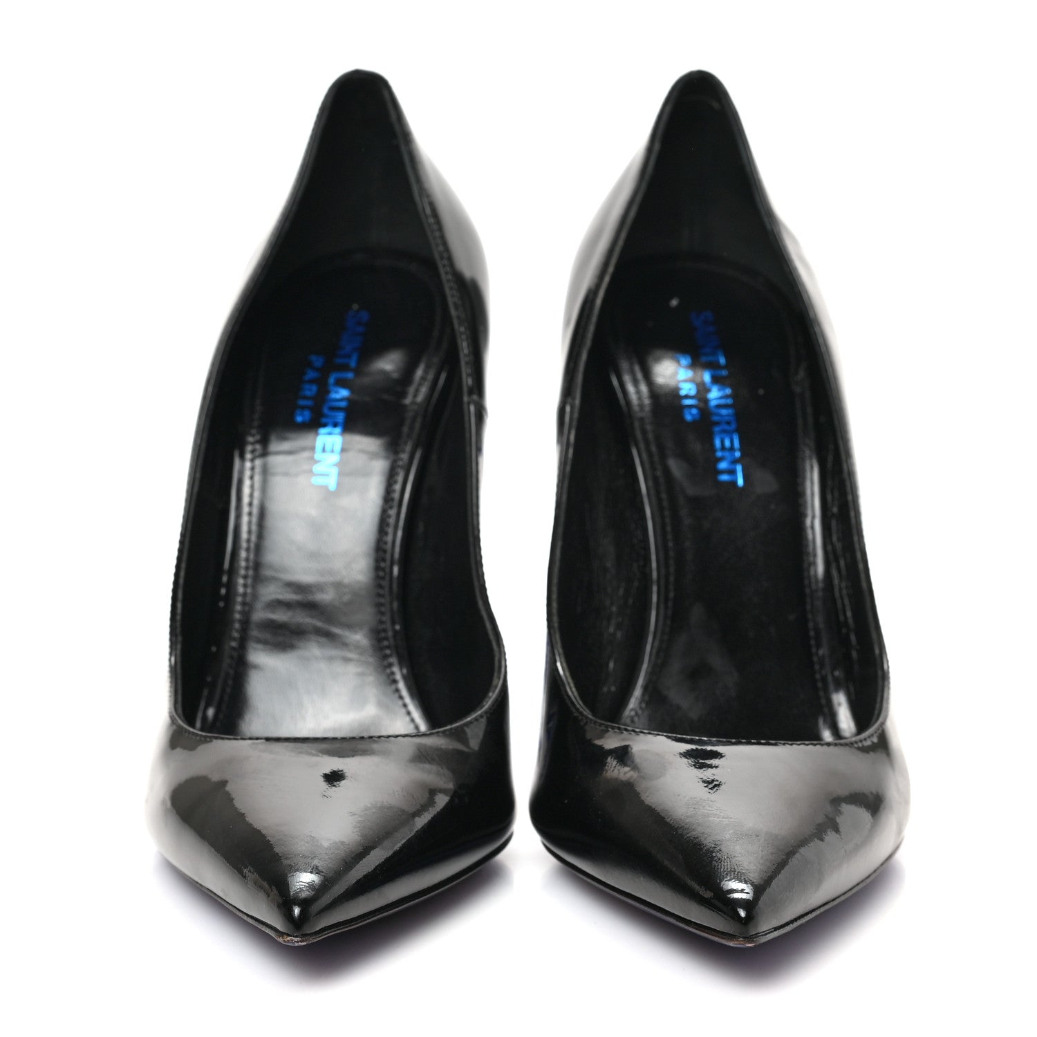 Saint Laurent Patent Opyum 110 Pumps 37 Black Blue 2 of 8