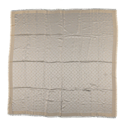 Louis Vuitton Silk Lurex Wool Monogram Shine Shawl Greige 1 of 4