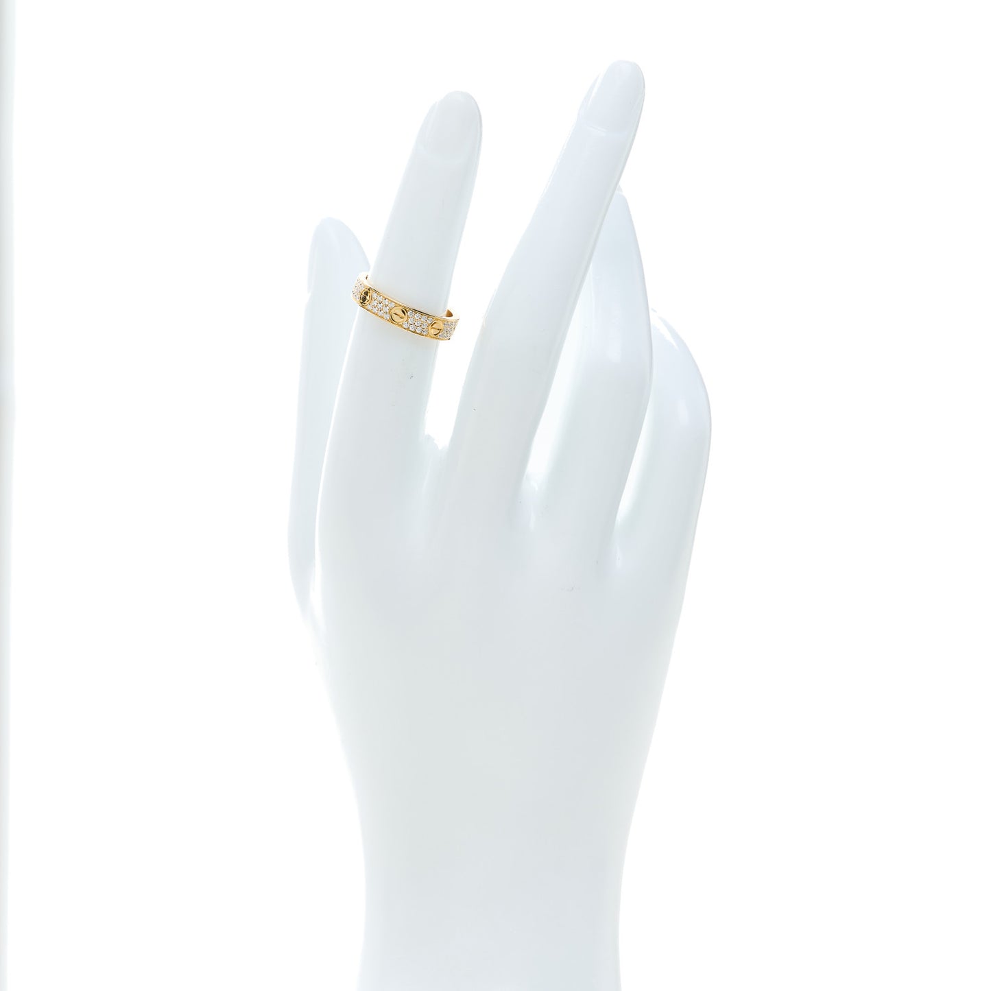 18K Yellow Gold Diamond 4mm LOVE Wedding Paved Band Ring 49 4.75