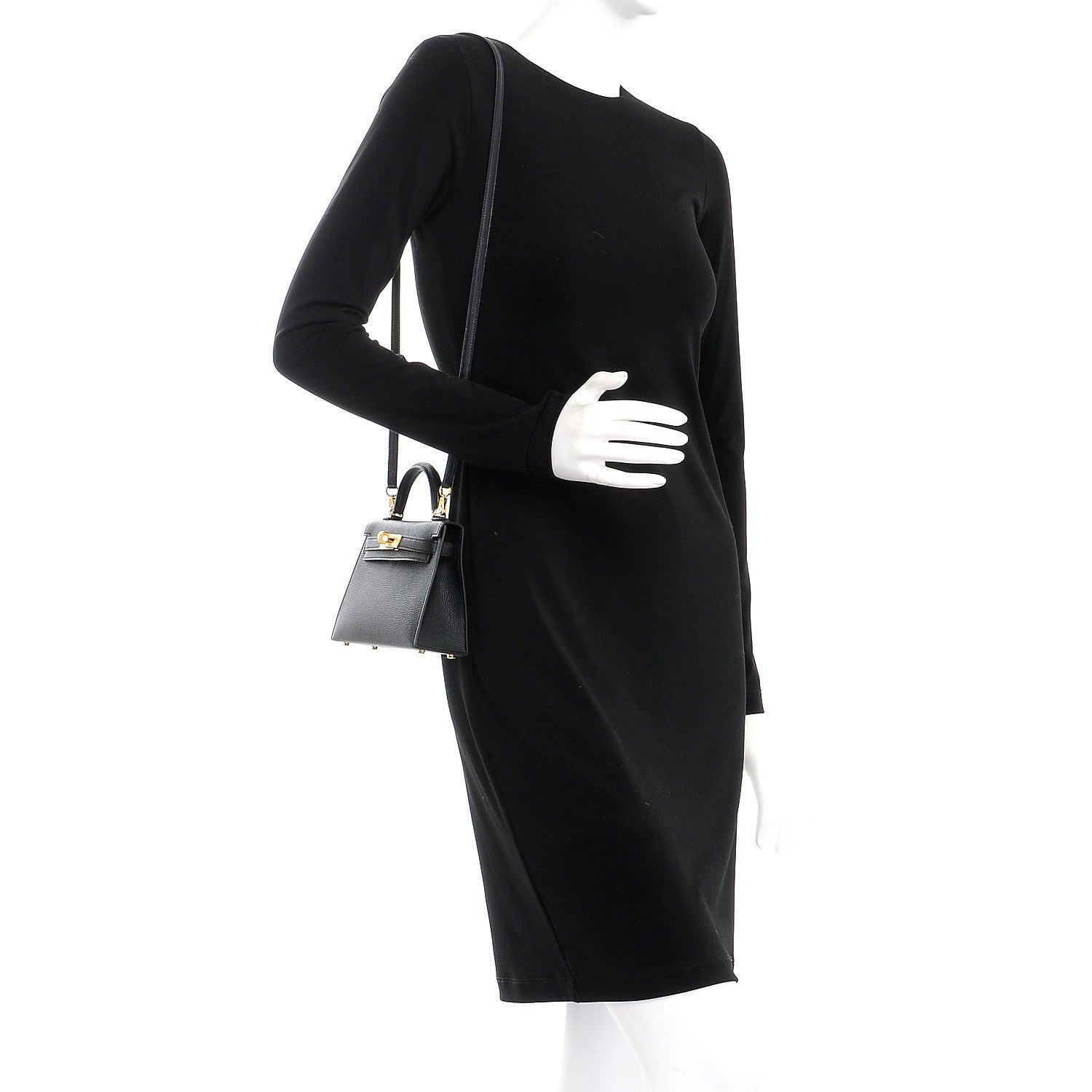 Hermes Chevre Mysore Mini Kelly Sellier 20 Black 3 of 76