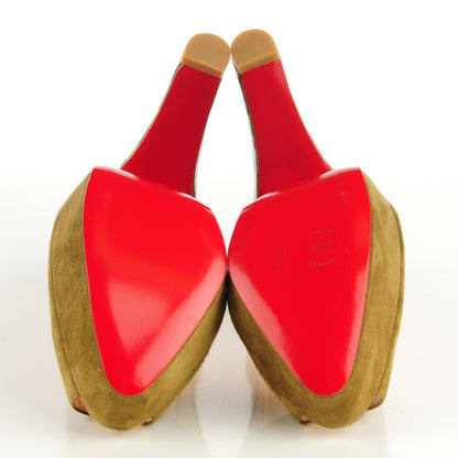Christian Louboutin Suede Mosaic Bambou 140 Pumps 39 Green 6 of 10