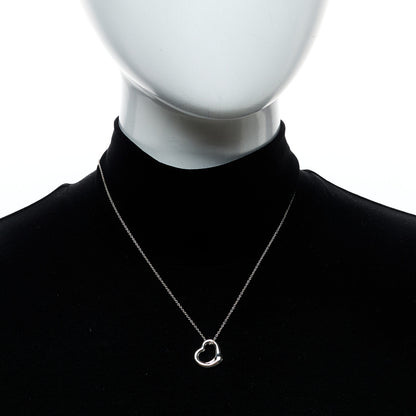 Tiffany Sterling Silver 16mm Elsa Peretti Open Heart Pendant Necklace 2 of 6
