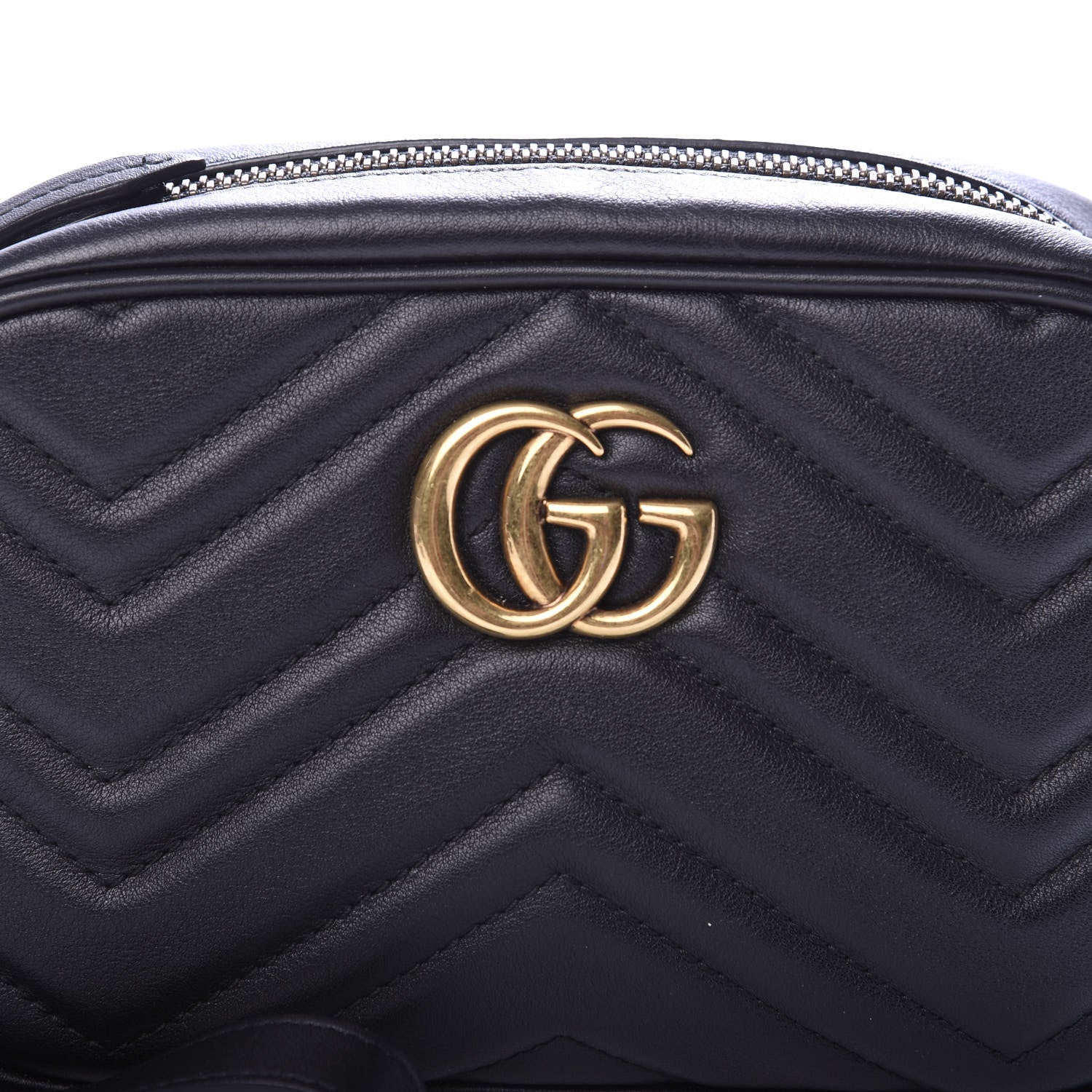 Gucci Calfskin Matelasse Mini GG Marmont Wrist Wallet Black 10 of 10