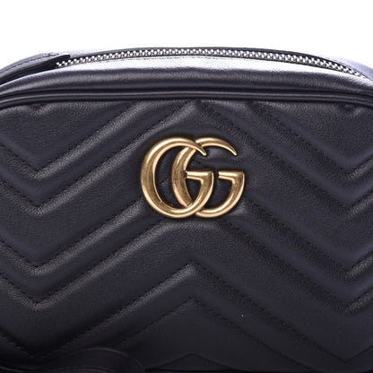 Gucci Calfskin Matelasse Mini GG Marmont Wrist Wallet Black 10 of 10