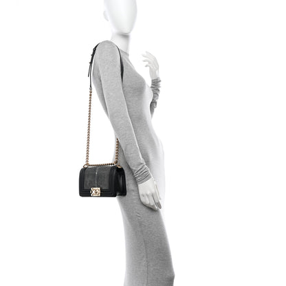 Chanel Galuchat Stingray Small Boy Flap Black Silver 2 of 10