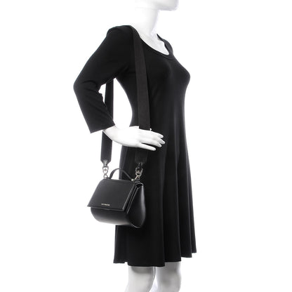 Givenchy Calfskin Mini Pandora Box Logo Strap Crossbody Bag Black 2 of 7