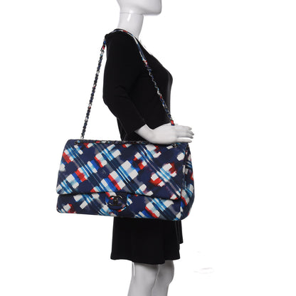 Chanel Canvas Airline Printed XXL Travel Flap Bag Blue Red White 2 of 10