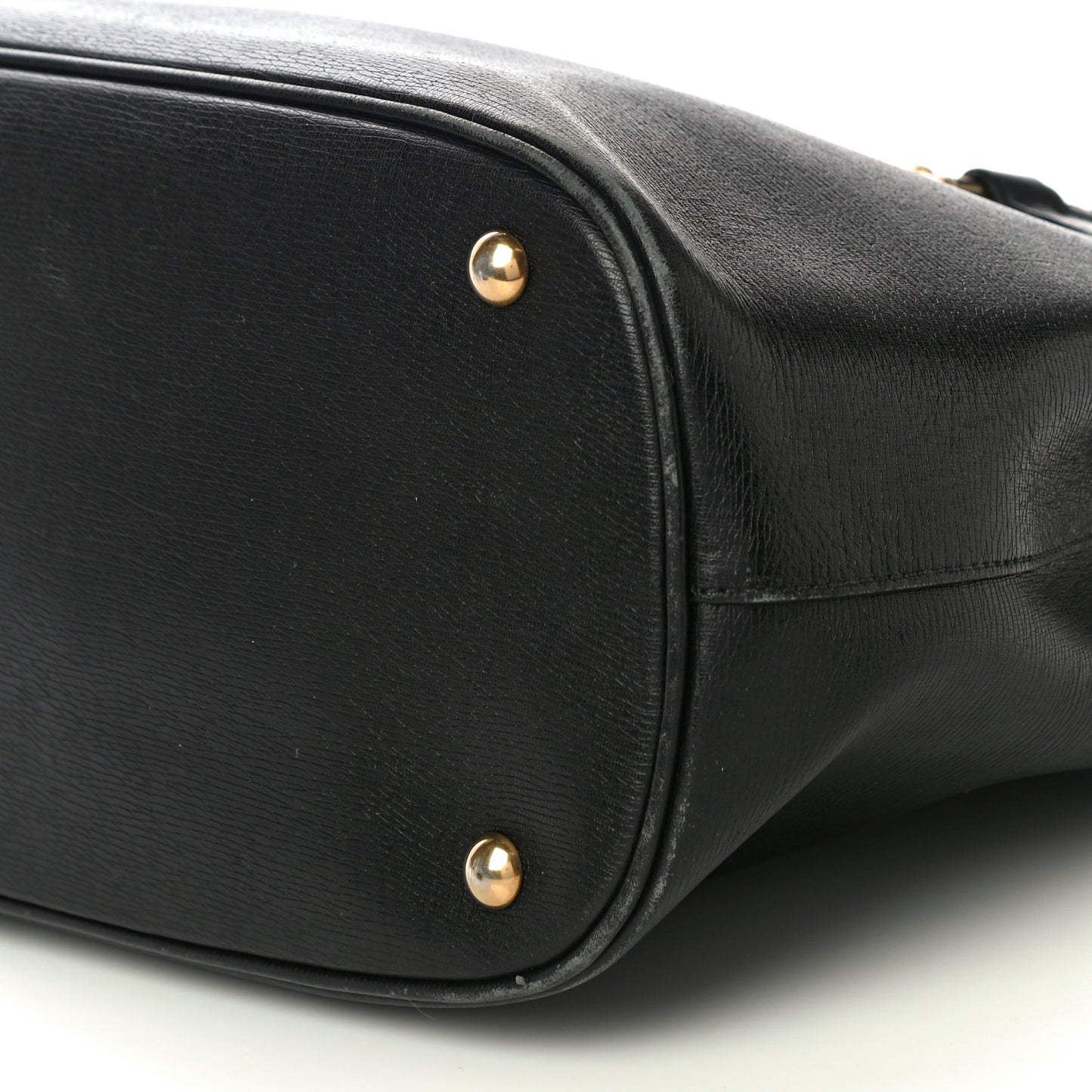 Textured Calfskin Medium Bright Bit Tote Black