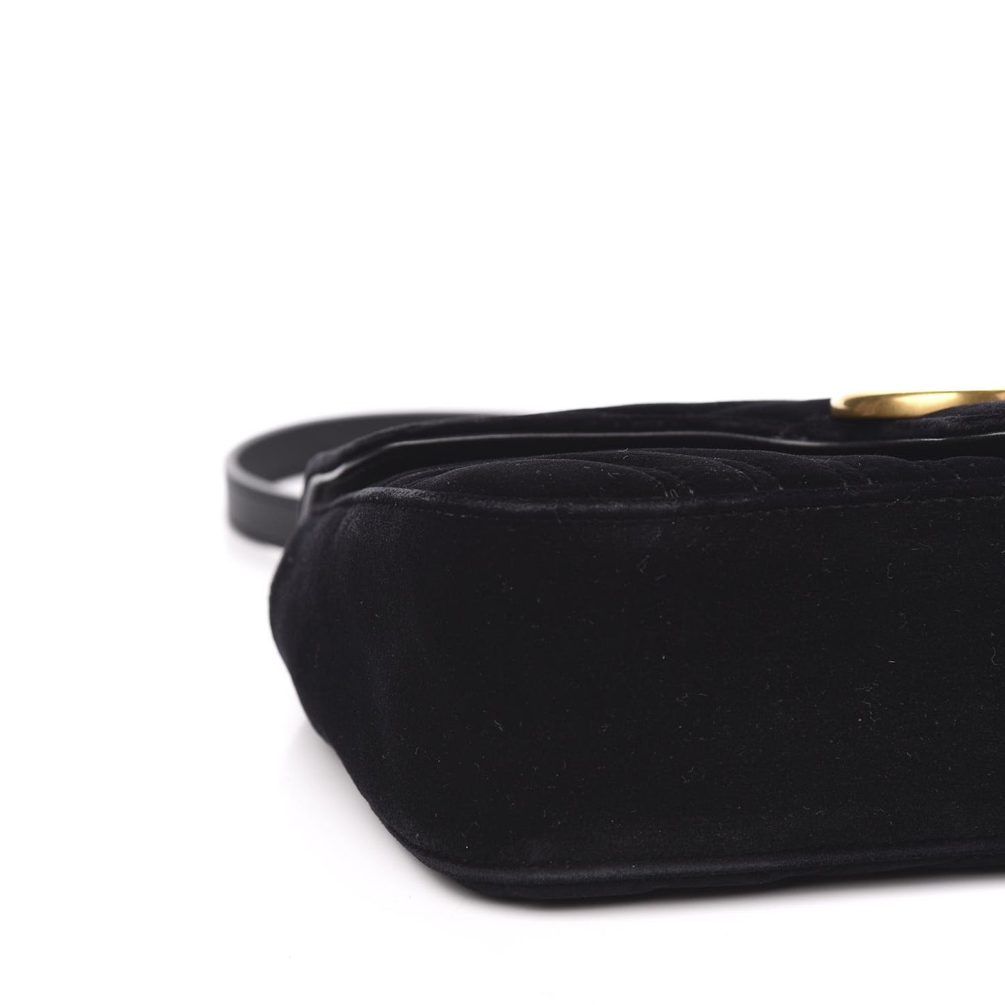 Velvet Matelasse Small GG Marmont Shoulder Bag Black