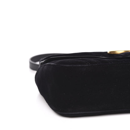 Gucci Velvet Matelasse Small GG Marmont Shoulder Bag Black 10 of 12