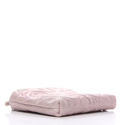 Chanel Metallic Goatskin Camellia Embossed Clutch Bag Pink 4 of 8