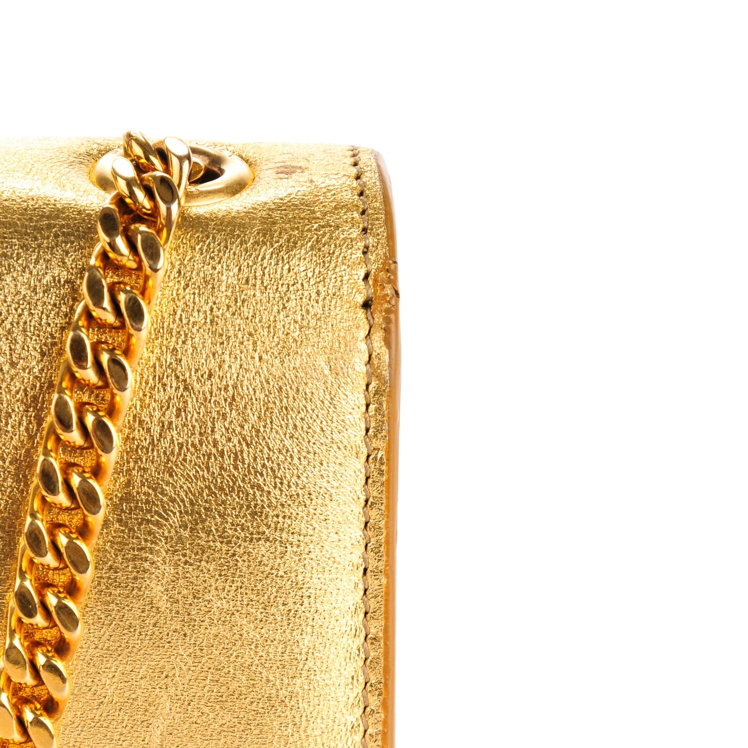 Saint Laurent Calfskin Small Classic Monogram Kate Tassel Satchel Gold 8 of 8