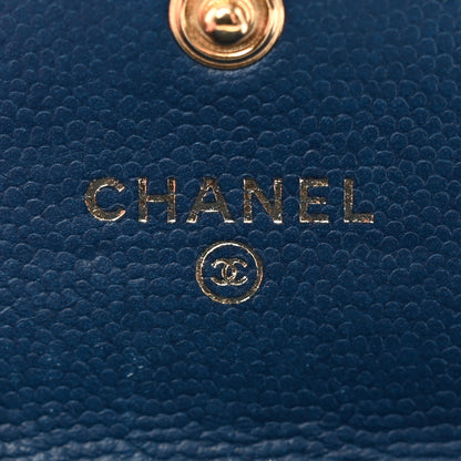 Chanel Caviar Quilted Boy Flap Card Holder Blue 6 of 11