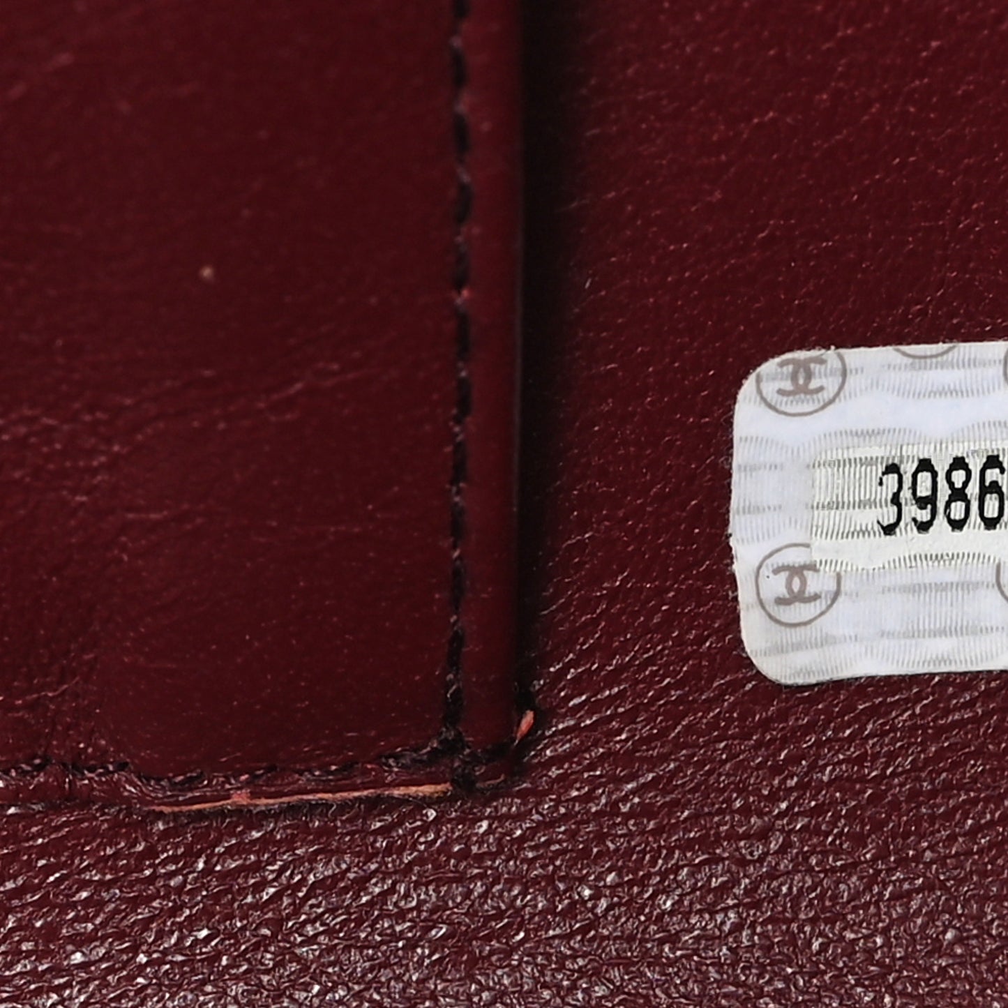 Wood Lambskin CC Vanity Case Brown Black