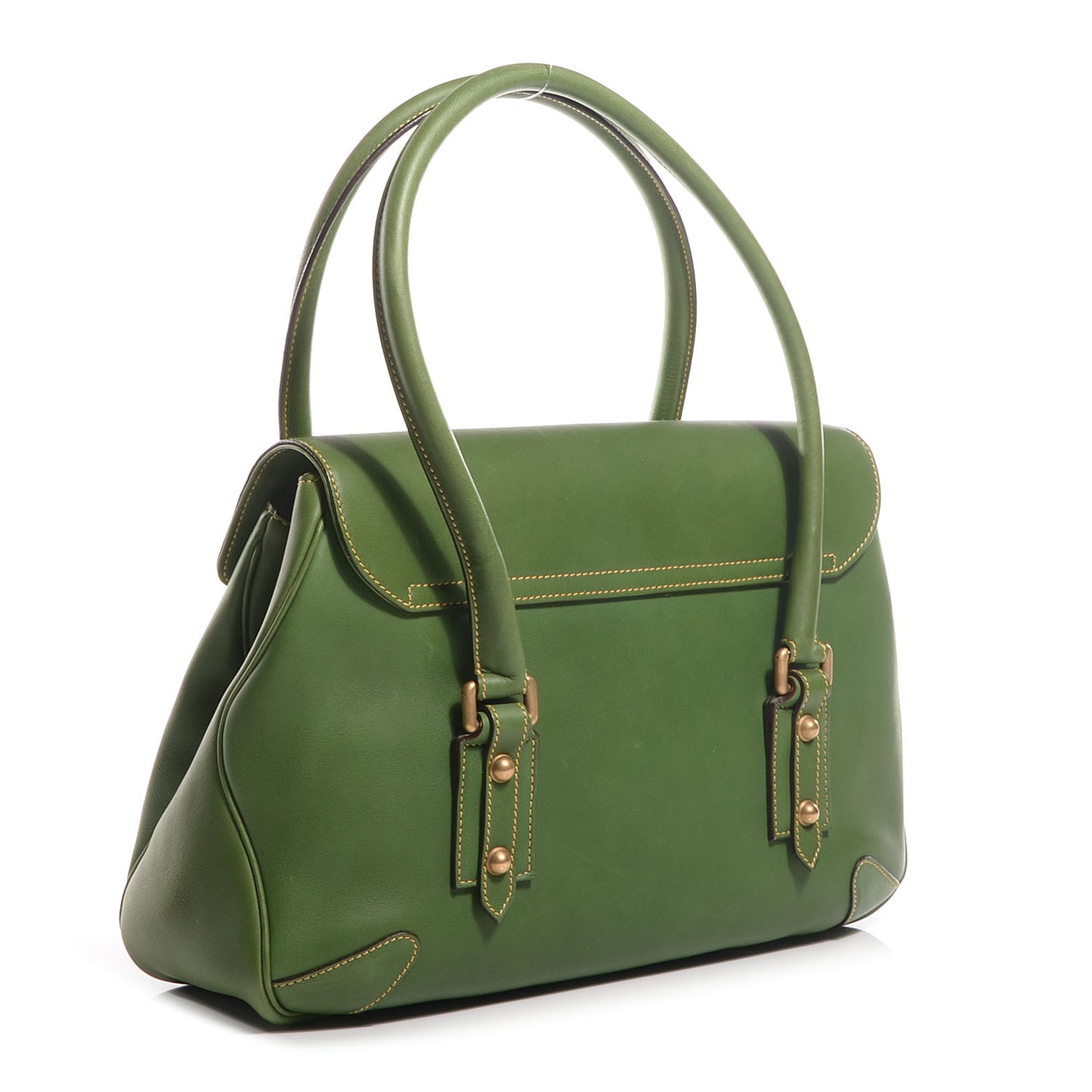 Leather Horsebit Chain Flap Bag Green