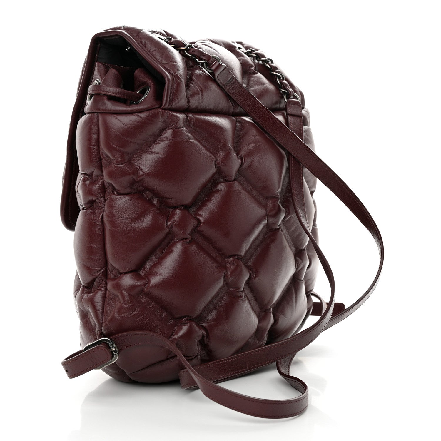 Chanel Calfskin Quilted Chesterfield Backpack Burgundy 3 of 10